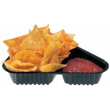 Nachotrays, black, small, 2 sections
