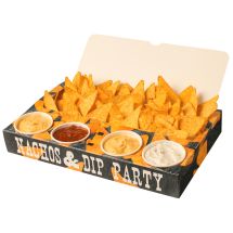 Nacho box, paper, 4 dips