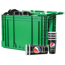 Grüne Transportbox + Becher Pepsi Zero, 0,5 l