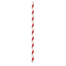 Paper straws, red/white, 21 cm