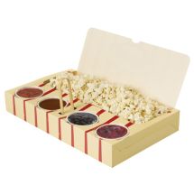 Popcorn box retro, closed, 5 compartments