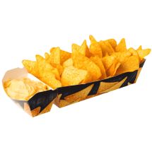 
Cardboard nacho trays, large, 2 compartments with performance
