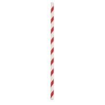Paper straws, red/white, 21 cm