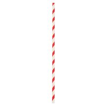 Paper straws, red/white, 27 cm