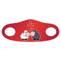 Fabric mask for children, sheep in love
