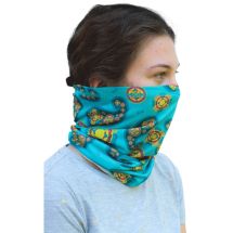 Round scarf for adults: pattern 3, petrol/yellow