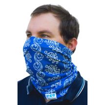 Round scarf for adults: pattern 6, blue/white