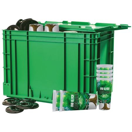 Grüne Sammelbox + Becher Baum, 1,0 l