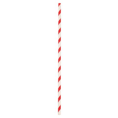Paper straws, red/white, 27 cm