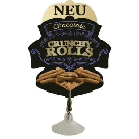 Werbeschild Crunchy Rolls Chocolate