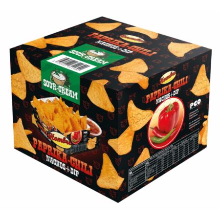 Hombre Nachos & Sour Cream Dip box x 12
